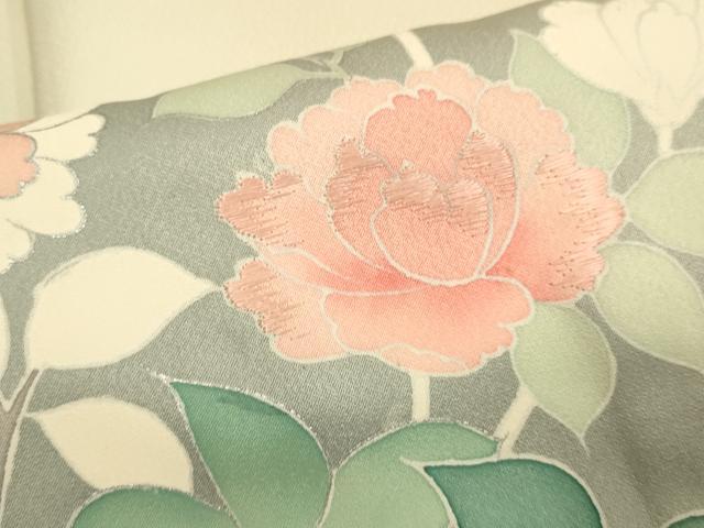 平和屋着物■訪問着 刺繍 枝花文 暈し染め 銀彩 正絹 逸品 DABD6401du