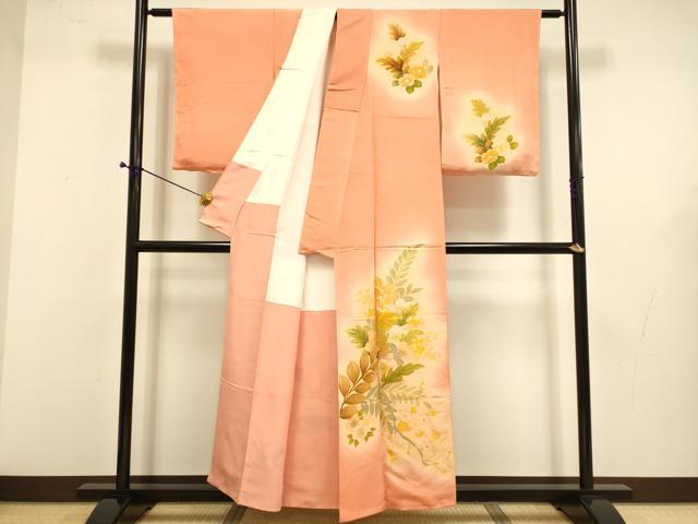 平和屋着物■訪問着 刺繍 枝花文 暈し染め 金彩 正絹 逸品 未使用 DABD6404du