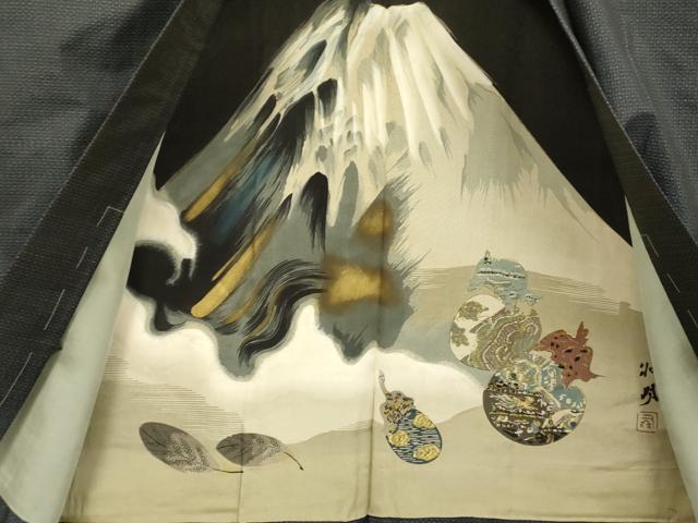 平和屋着物■男性 本場大島紬 アンサンブル 長羽織 80亀甲 総詰め 正絹 逸品 未使用 DABD6406du