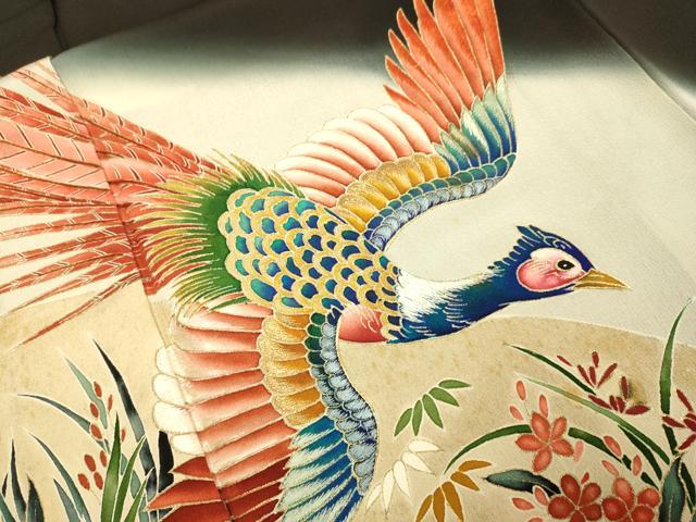 平和屋着物■豪華黒留袖 刺繍 流水花鳥文 暈し染め 金彩 正絹 逸品 DABD6410du