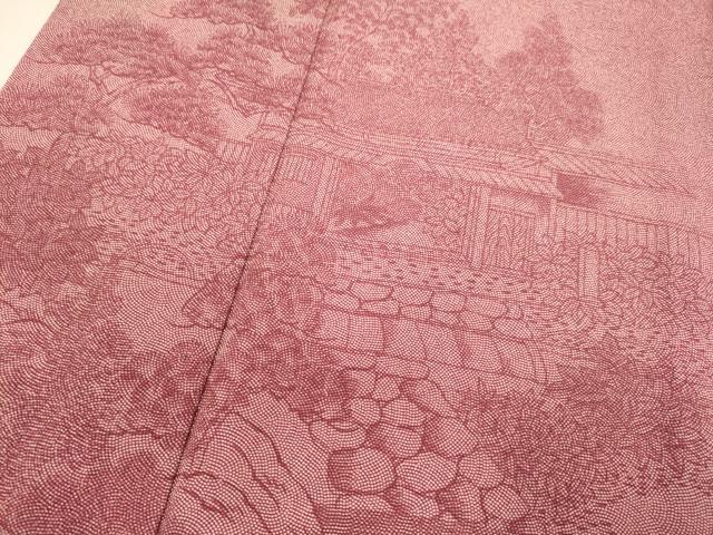 平和屋着物▽訪問着 江戸小紋 単衣 風景文 鮫小紋柄 洗える着物 DABD6449du