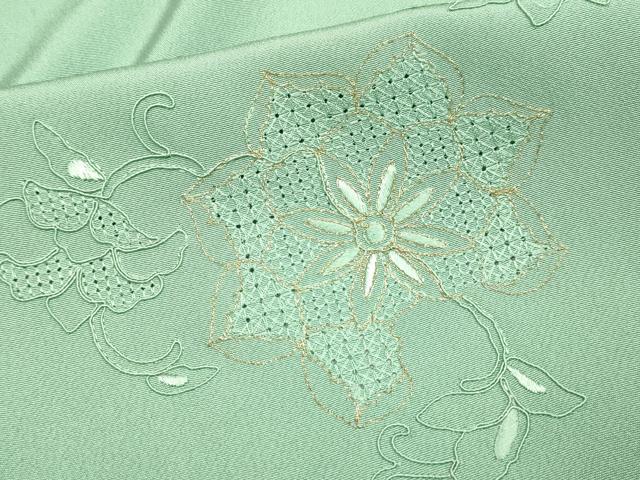 平和屋着物▽中国三大刺繍 スワトウ刺繍 汕頭刺繍 総刺繍 訪問着 単衣 正倉院更紗花文 金糸 正絹 逸品 DABD6513du
