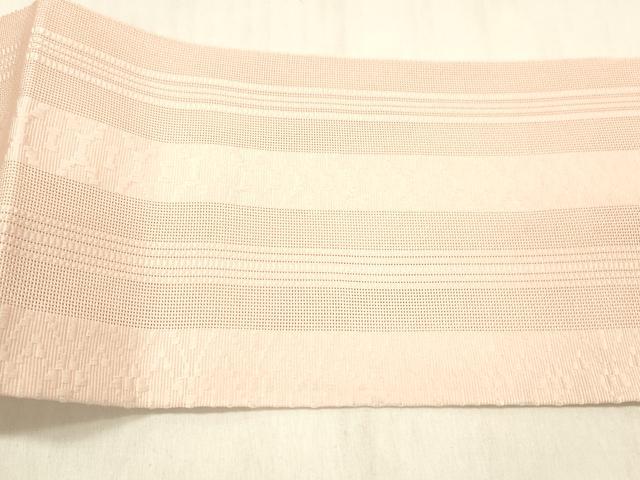 平和屋着物*夏物 本場筑前博多織 八寸名古屋帯 紗献上 珊瑚色 正絹 逸品 DABD6521cm