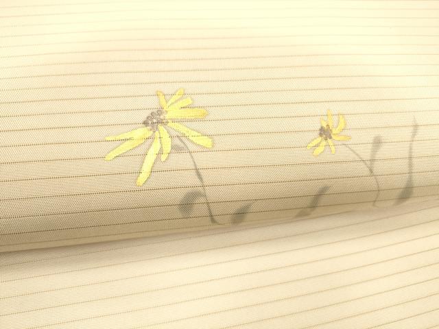 平和屋着物*夏物 絽塩瀬 九寸名古屋帯 手描き 枝花文 金彩 正絹 逸品 DABD6522cm