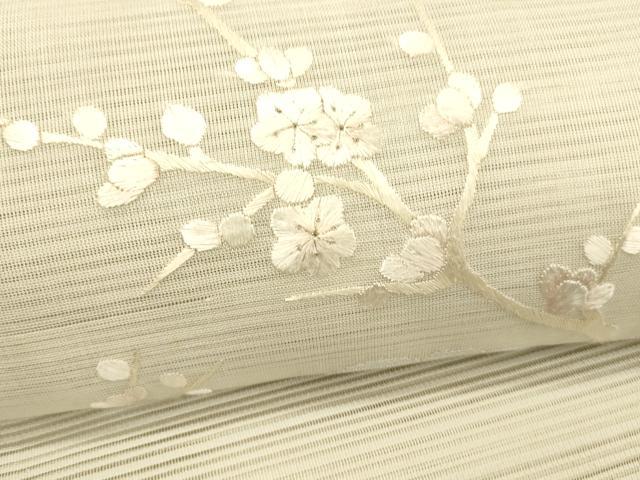平和屋着物*夏物 絽綴れ 八寸名古屋帯 総刺繍 枝桜 銀糸 正絹 逸品 DABD6539cm