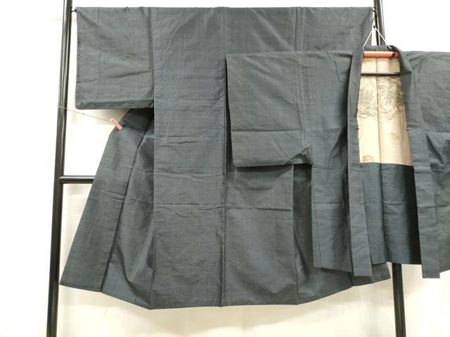 平和屋着物■男性 本場大島紬 アンサンブル 60亀甲 総詰め 正絹 逸品 DABD6587cm