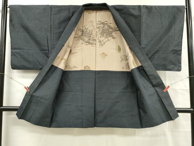 平和屋着物■男性 本場大島紬 アンサンブル 60亀甲 総詰め 正絹 逸品 DABD6587cm