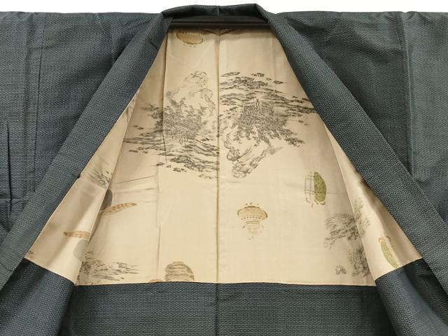 平和屋着物■男性 本場大島紬 アンサンブル 60亀甲 総詰め 正絹 逸品 DABD6587cm