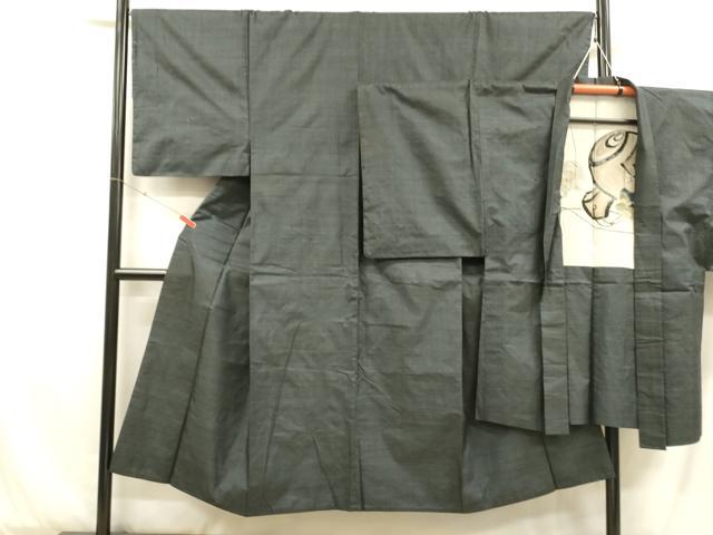 平和屋着物■男性 本場大島紬 アンサンブル 100亀甲 総詰め 正絹 逸品 DABD6602cm
