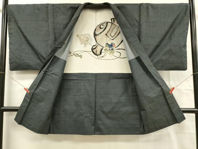 平和屋着物■男性 本場大島紬 アンサンブル 100亀甲 総詰め 正絹 逸品 DABD6602cm