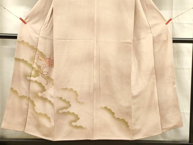 平和屋着物■訪問着 刺繍 横笛花雲文 金糸 正絹 逸品 DABD6603cm