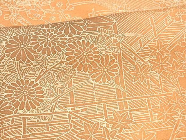 平和屋着物■上質な小紋 風景笹竹花文 暈し染め 正絹 逸品 DABD6619cm