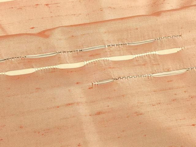 平和屋着物■上質な紬 めがね織 横段文 正絹 逸品 DABD6627cm