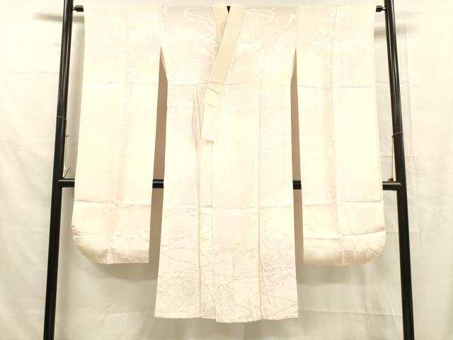 平和屋着物■長襦袢 無双仕立て 舞扇楽器花地紋 暈し染め 正絹 逸品 DABD6640cm