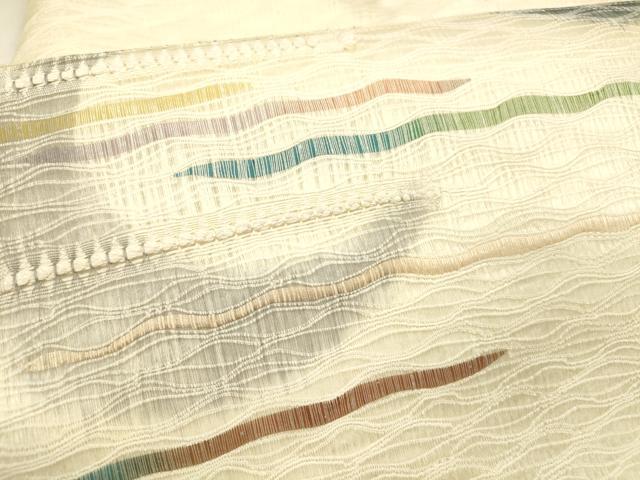 平和屋着物*夏物 九寸名古屋帯 横段文 月 正絹 逸品 DABD6666cm