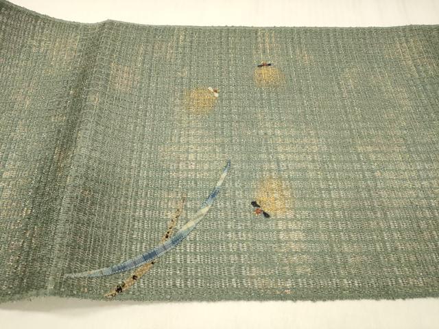 平和屋着物*夏物 太鼓柄 本袋帯 パッチワーク 蛍芝文 金彩 正絹 逸品 DABD6704cm