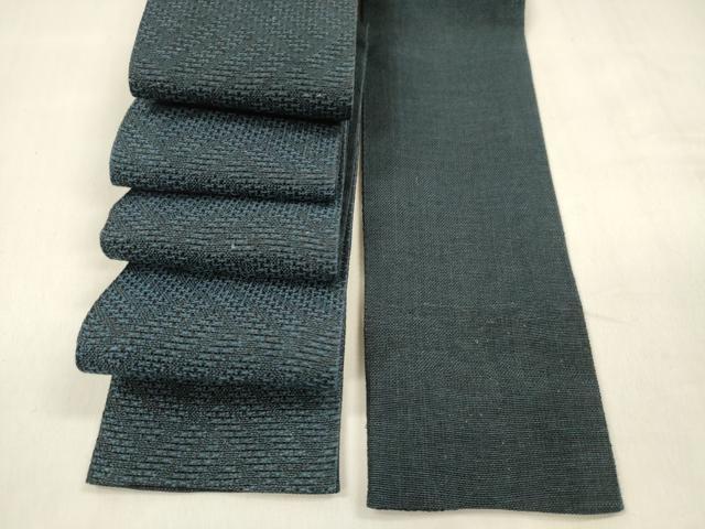 平和屋着物*夏物 男性 角帯 抽象文様 濃藍色 麻 逸品 DABD6707cm