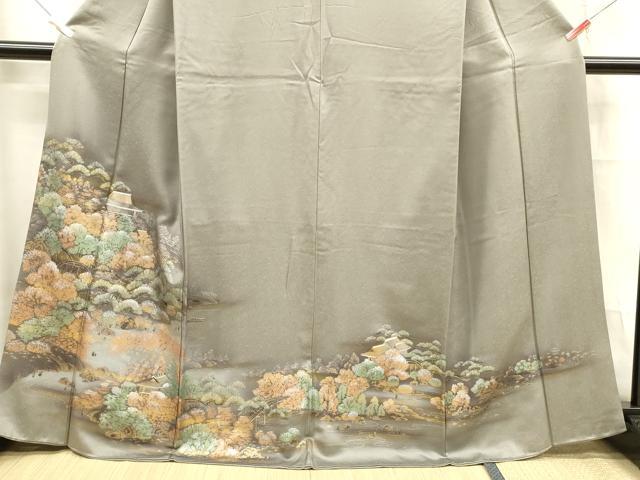平和屋着物■訪問着 風景文 金銀彩 正絹 逸品 DABD6743cm