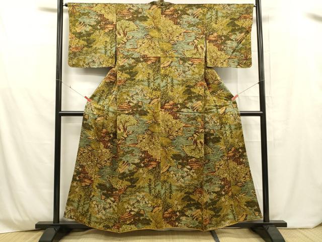 平和屋着物■上質な小紋 風景文 松竹梅 正絹 逸品 DABD6744cm