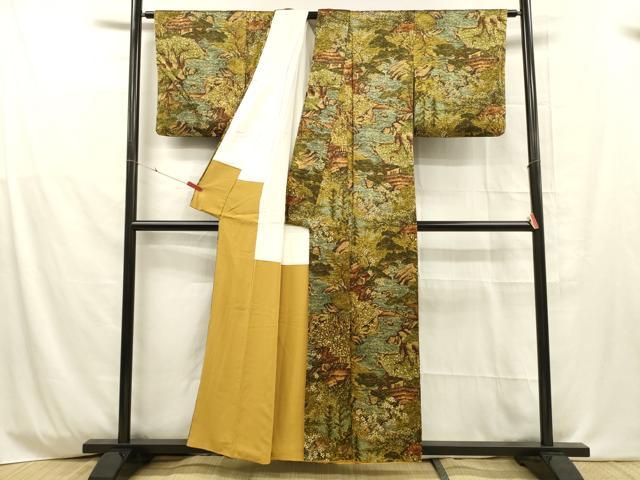 平和屋着物■上質な小紋 風景文 松竹梅 正絹 逸品 DABD6744cm