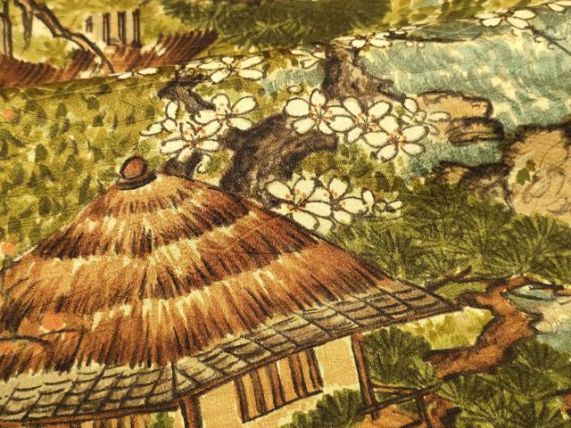 平和屋着物■上質な小紋 風景文 松竹梅 正絹 逸品 DABD6744cm
