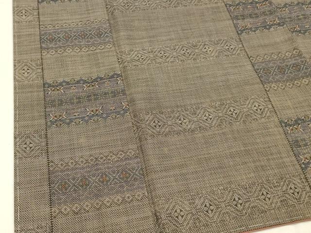 平和屋着物■本場大島紬 9マルキ 横段花菱文 正絹 逸品 DABD6784cm