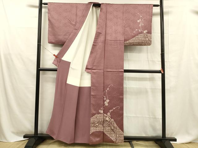 平和屋着物■訪問着 鹿の子花唐草文 正絹 逸品 DABD6835cm