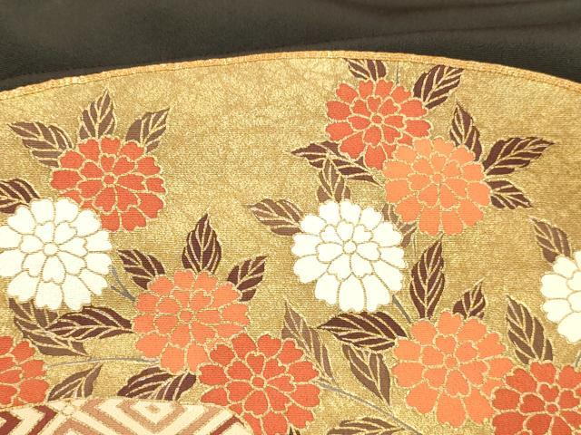 平和屋着物■豪華黒留袖 作家物 駒刺繍 地紙花文 金彩 ロング丈 正絹 逸品 DABD6842cm