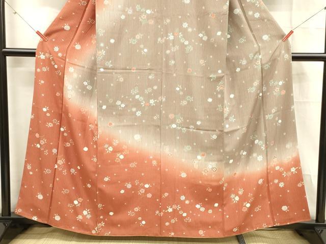 平和屋着物■訪問着 舞花文 暈し染め 正絹 逸品 DABD6844cm