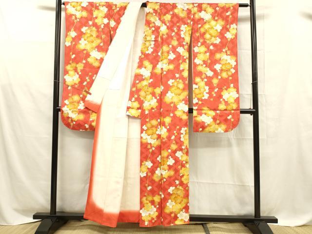 平和屋着物■豪華振袖 枝梅文 金彩 正絹 逸品 DABD6846cm
