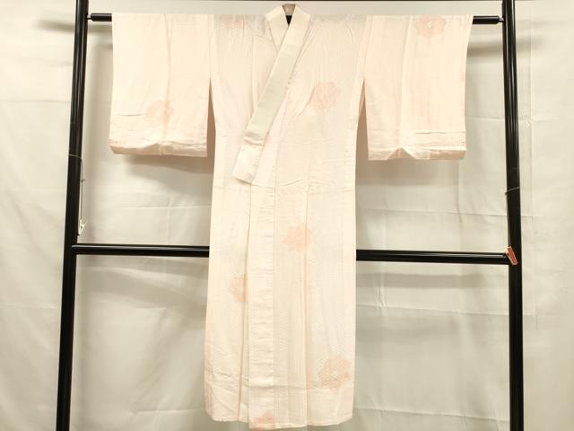 平和屋着物■長襦袢 無双仕立て 絞り 舞花文 虹色 正絹 逸品 DABD6848cm
