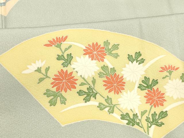 平和屋着物■豪華色留袖 地紙草花文 正絹 逸品 DABD6849cm