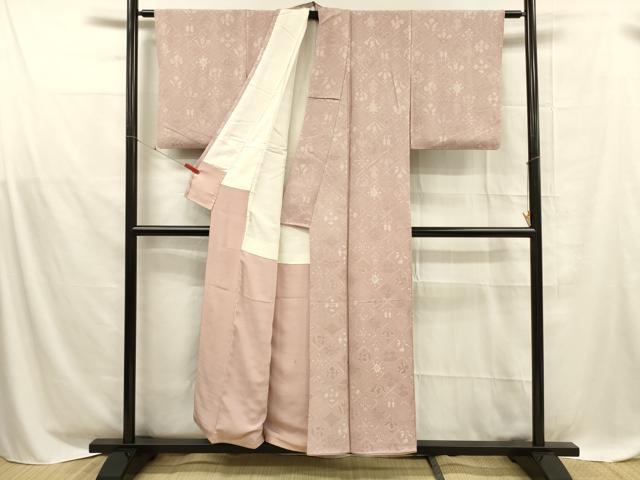 平和屋着物■上質な小紋 草花文 正絹 逸品 DABD6853cm