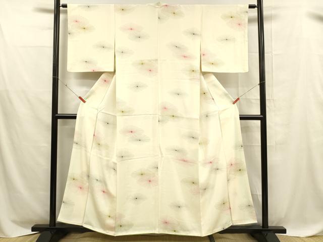 平和屋着物■上質な小紋 花菱文 正絹 逸品 DABD6855cm