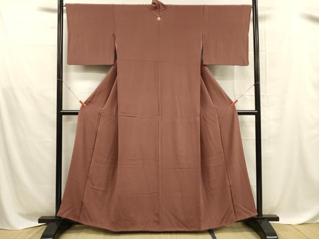 平和屋着物■上質な色無地 蘇芳色 正絹 逸品 DABD6856cm