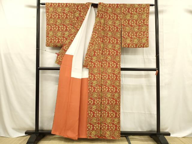 平和屋着物■上質な小紋 花鳥文 正絹 逸品 DABD6859cm