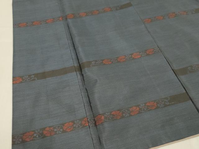 平和屋着物■本場大島紬 横段花文 正絹 逸品 DABD6862cm