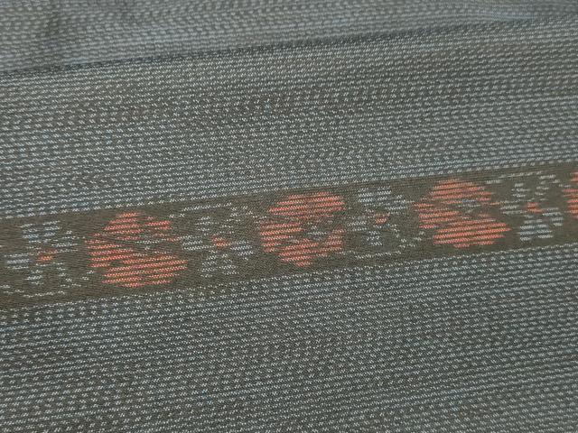 平和屋着物■本場大島紬 横段花文 正絹 逸品 DABD6862cm