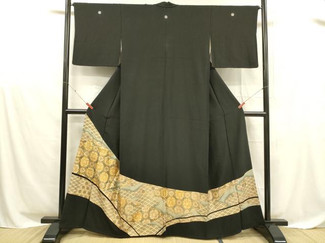 平和屋着物■豪華黒留袖 花菱文 暈し染め 金彩 正絹 逸品 DABD6868cm