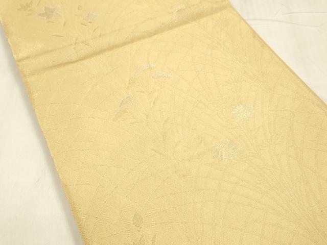 平和屋着物*夏物 六通柄袋帯 草花文 金銀糸 正絹 逸品 DABD6886cm