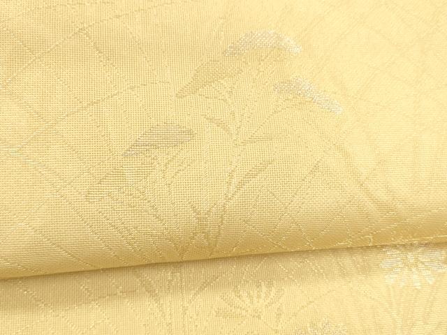 平和屋着物*夏物 六通柄袋帯 草花文 金銀糸 正絹 逸品 DABD6886cm
