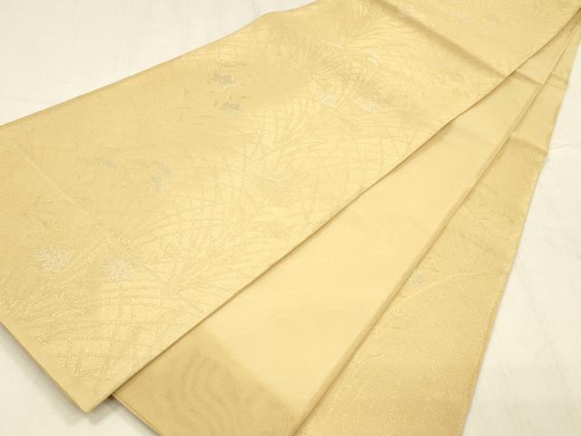 平和屋着物*夏物 六通柄袋帯 草花文 金銀糸 正絹 逸品 DABD6886cm