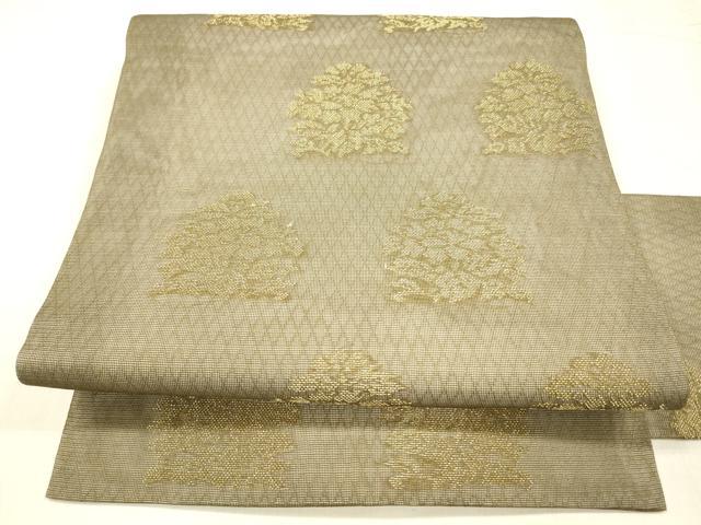 平和屋着物*夏物 九寸名古屋帯 草花文 金糸 正絹 逸品 DABD6929cm