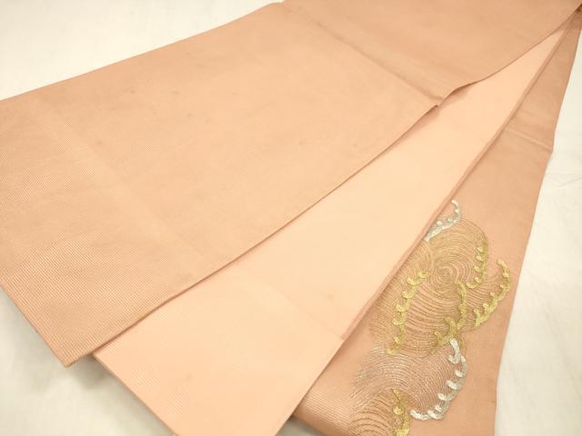 平和屋着物*夏物 太鼓柄袋帯 総刺繍 流水文 金銀糸 正絹 逸品 DABD6939cm