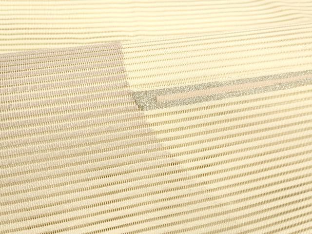平和屋着物*夏物 絽綴れ つけ帯 抽象文様 銀糸 正絹 逸品 DABD6943cm