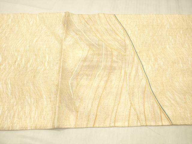 平和屋着物▽太鼓柄袋帯 スリーシーズン 春夏秋 すくい織 抽象文様 金糸 正絹 逸品 DABD6951cm