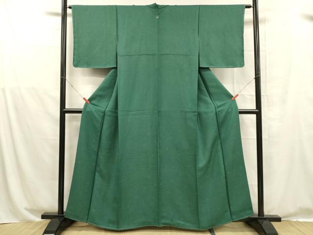 平和屋着物■上質な色無地 草花地紋 鉄色 正絹 逸品 未使用 DABD6969cm