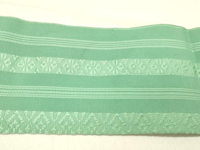 平和屋着物*夏物 博多織 八寸名古屋帯 紗献上 若竹色 DABD6978cm