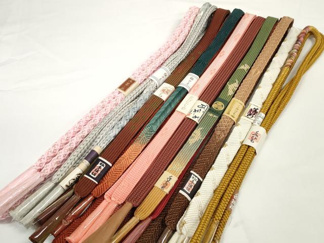 平和屋着物●和装小物 帯締め10本セット 礼装用 組紐 高麗組 金糸 逸品 未使用 DABD7048zzz