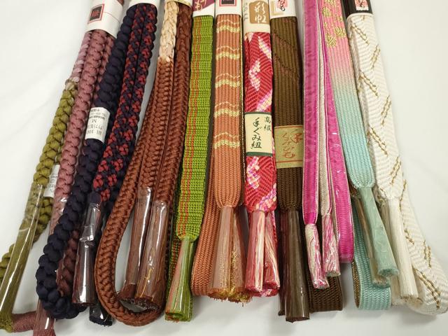 平和屋着物●和装小物 帯締め10本セット 礼装用 組紐 高麗組 笹浪組 金銀糸 亀房付き 逸品 未使用 DABD7050zzz